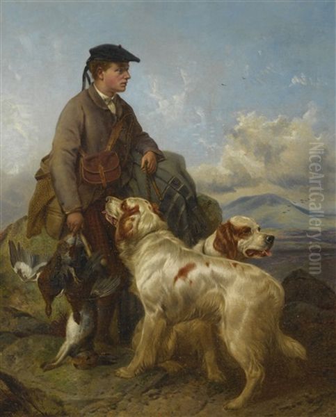 A Highlander With Setters And Game by Richard Ansdell