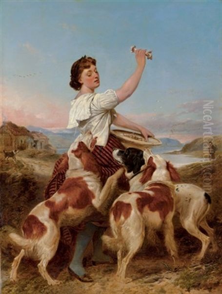 The Gamekeeper's Daughter (collab. W/william Powell Frith) by Richard Ansdell