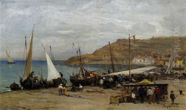 Fischerboote Am Strand by Adolphe Appian