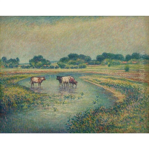 Cows Watering by Frank Milton Armington