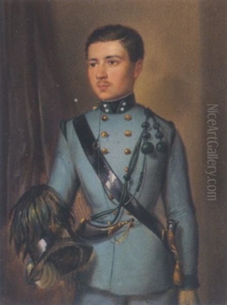 Portrait Ferdinand Graf Von Bernau-ehrenfeld In Der Uniform Der Kaiserjager by Josef Arnold the Younger