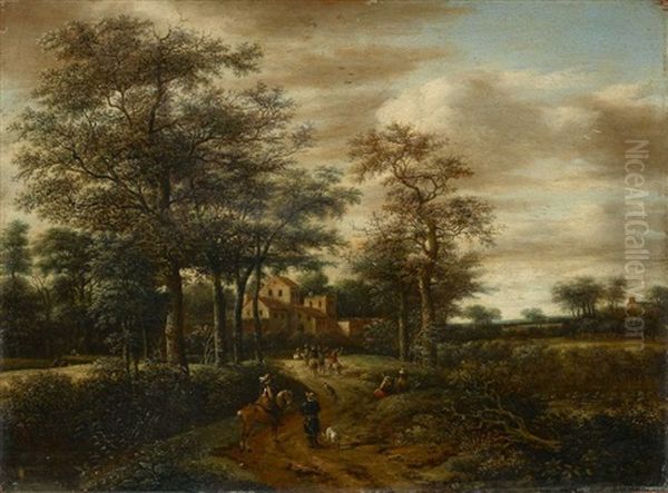 Waldlandschaft Mit Reitern by Pieter Jansz van Asch