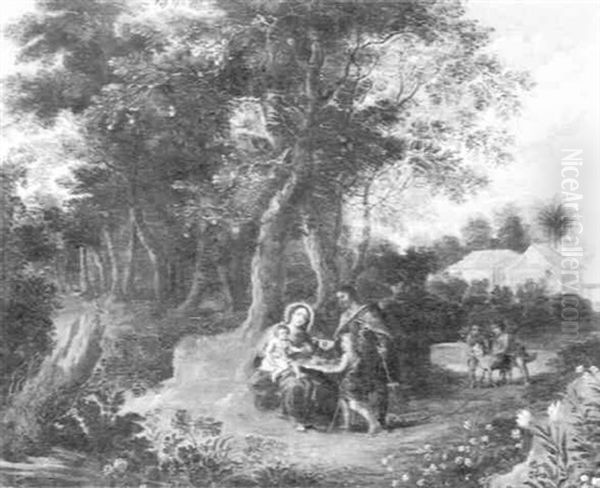 Landschaft Mit Der Heiligen Familie Und Dem Johannesknaben by Peeter Van Avont