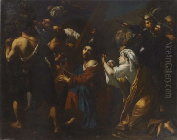 Christ Carrying The Cross On The Way To Calvary With Saint Veronica Offering Her Veil by Dirck Van Baburen