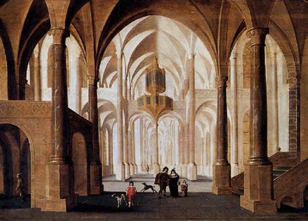 Een Kerkinterieur by Hans Jurriaensz van Baden