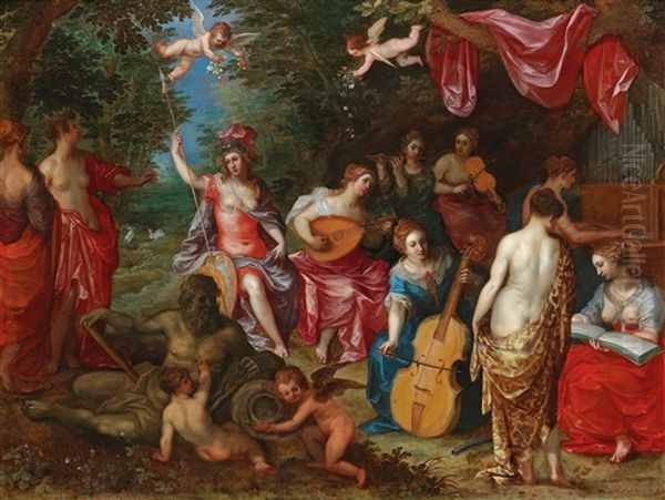 Minerva Visits The Nine Muses by Hendrik van Balen the Elder