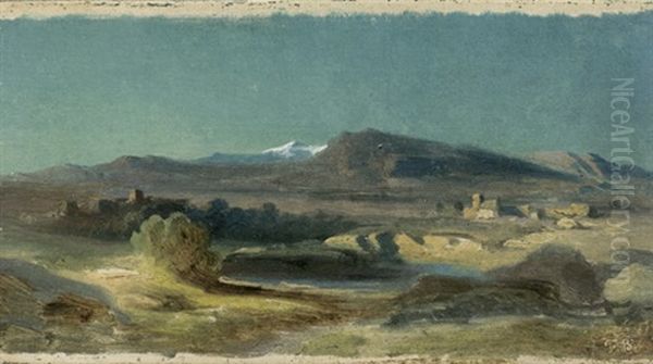 Spanische Landschaft Mit Blick Auf Die Sierra Nevada by Fritz Bamberger