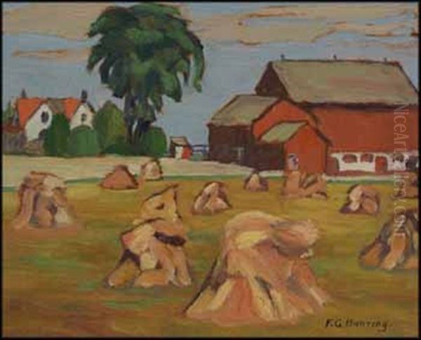 Farm And Haystacks by Sir Frederick Grant Banting