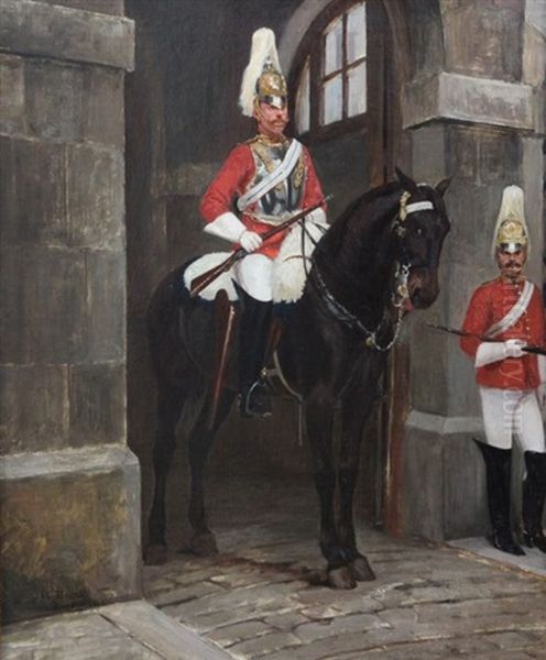 Life Guards Of The Household Cavalry At Horse Guards by Filippo Baratti