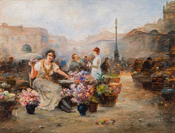 Flower Market Am Hof, Vienna by Emil Barbarini