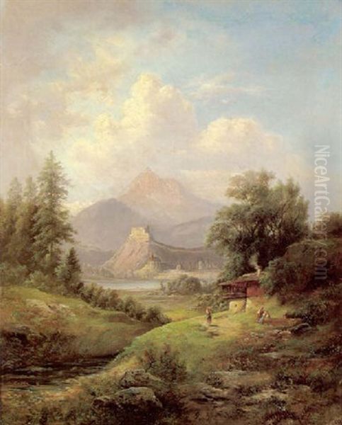 Blick Auf Salzburg Von Aigen Aus by Gustav Barbarini