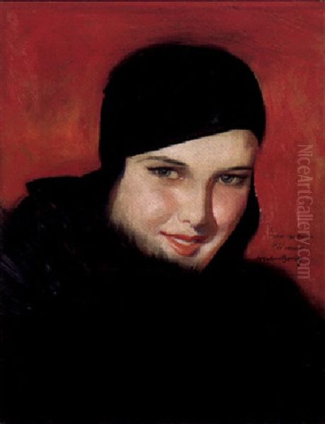 Woman In Black Cap And Furs by Mcclelland Barclay