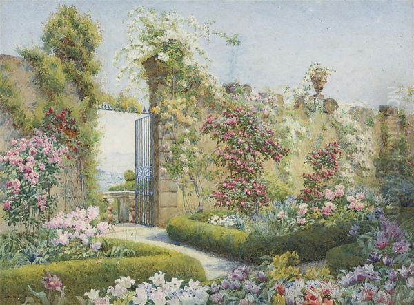 A Blaze Of Flowers, Villa Capponi, Florence by Edith Helena Adie