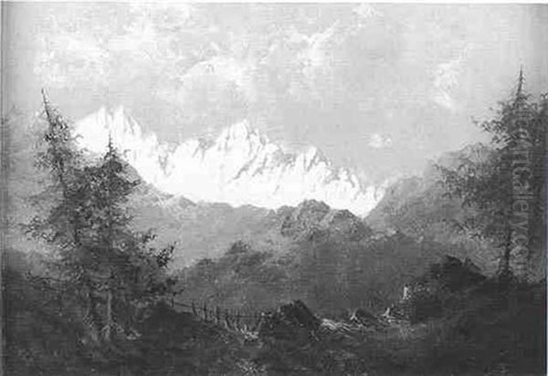 A Mountainous View by Samuel John Barnes