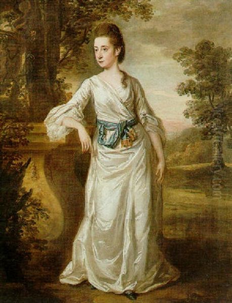 Portrait Of Miss Harvey by Hugh Barron