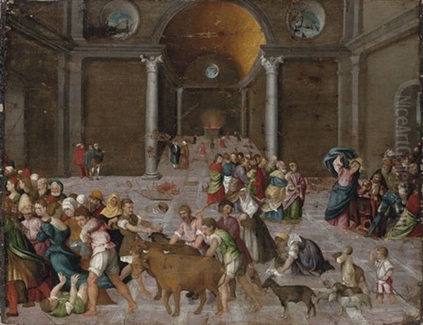 Christ Driving The Tradesmen From The Temple by Jacopo dal Ponte Bassano