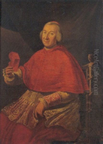 Ritratto Del Cardinale Vincenzo Maria Altieri Seduto Con Un Tendaggio Verde Sullo Sfondo by Pompeo Girolamo Batoni