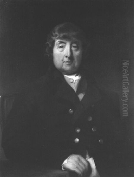 Portrait Of Henry Kellett Wearing A Dark Coat by Sir William Beechey