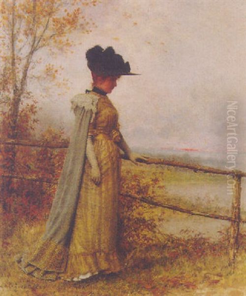 An Elegant Lady Watching The Sunset by Jan van Beers