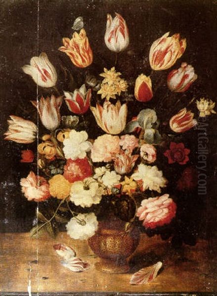 Bouquet De Fleurs Sur Un Entablement by Osias Beert the Younger