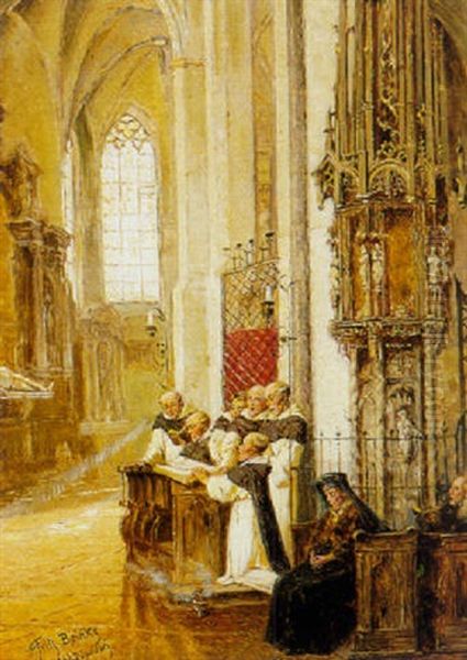 A Dominican Mass In The Lambertus Kirche, Dusseldorf by Fritz Beinke