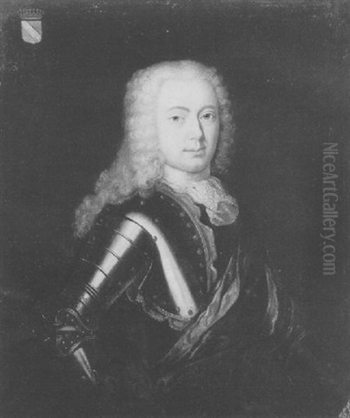 Portrait Of A Nobleman Wearing Armour And A Green Sash by Alexis-Simon Belle