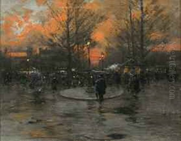 Impression Du Couchant A La Porte Maillot by Charles Alexandre Bertier