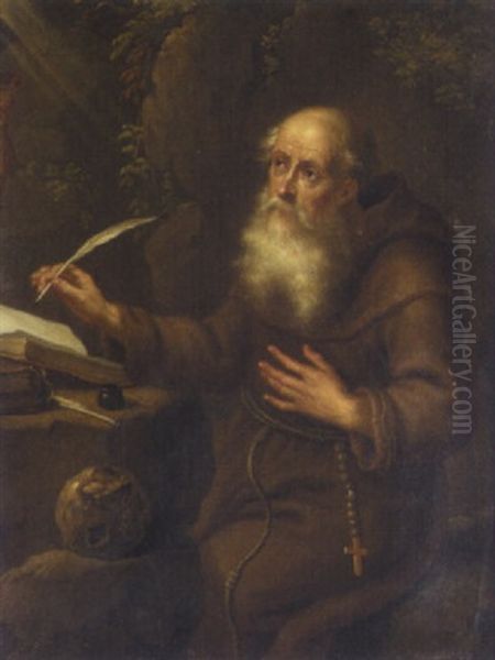 A Hermit Praying In A Landscape by Balthasar Beschey