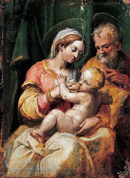 La Sainte Famille by Giovanni Francesco (il Nosadella) Bezzi