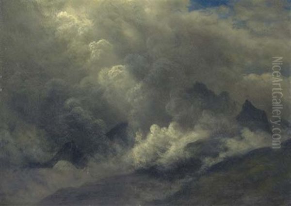 Clouds And Mist (study) by Albert Bierstadt