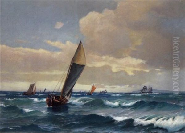 Segelschiffe Auf See by Vilhelm Victor Bille