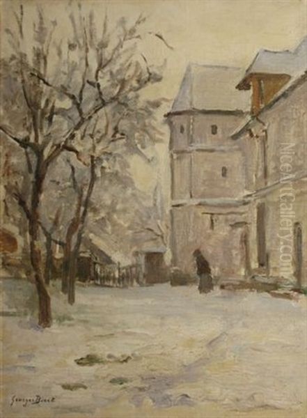 Maison Et Parc Sous La Neige by Georges Jules Ernest Binet