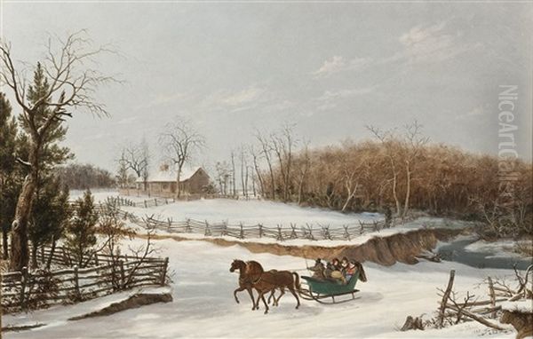 Cattle Crossing The River by Thomas Birch