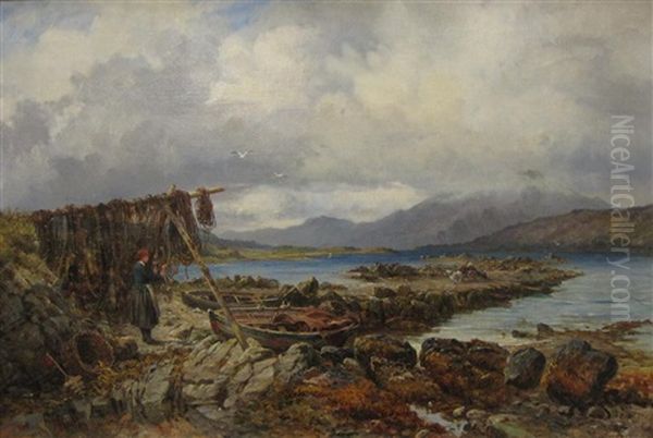 Drying The Nets by Samuel C. Bird