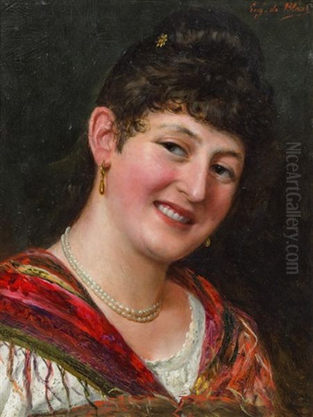 Lachelnde Italienerin by Eugen von Blaas