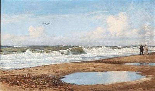 Summer Day At A Beach Oil Painting - Christian Blache