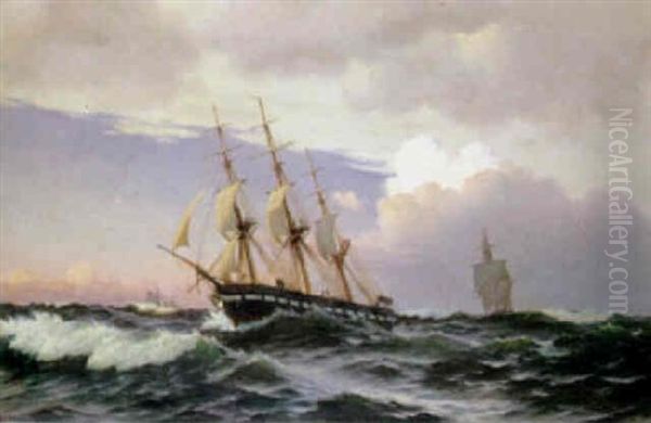 Shipping Off The Danish Coast by Christian Blache