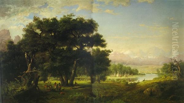 Indian Encampment Along The Snake River by Ralph Albert Blakelock