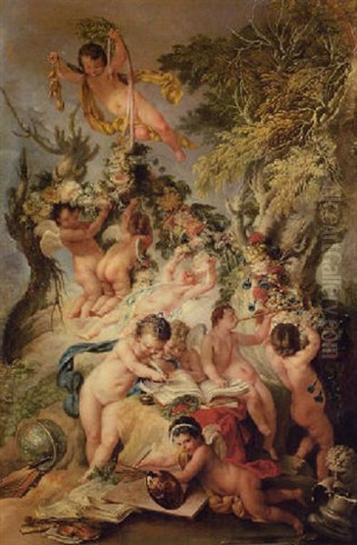 An Allegory Of The Arts by Louis Gabriel Blanchet