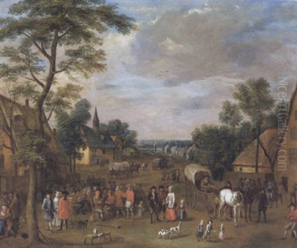 Dorflandschaft by Jacques Willem Van Blarenberghe