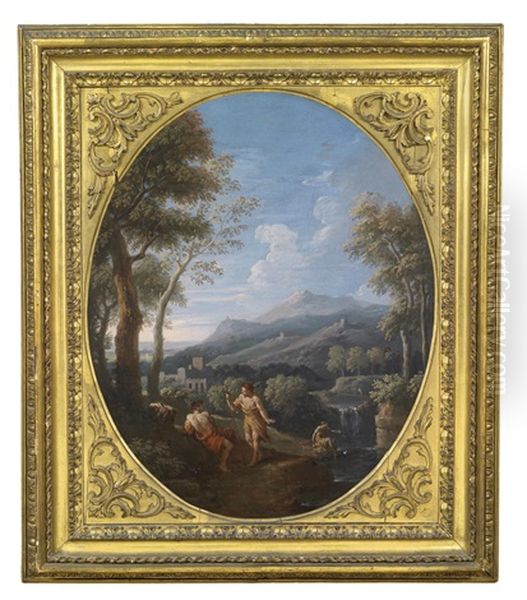 Eine Arkadische Landschaft by Jan Frans van Bloemen