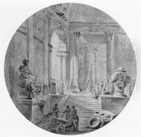 Interieur D'un Edifice Antique by George-Francois Blondel