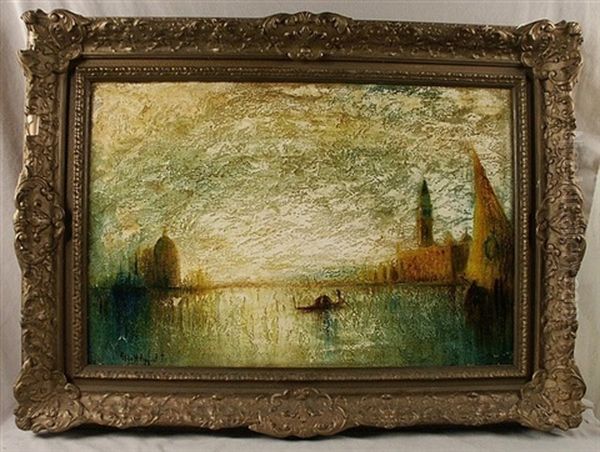 Venetian Canal Scene Oil Painting - George Henry Bogert