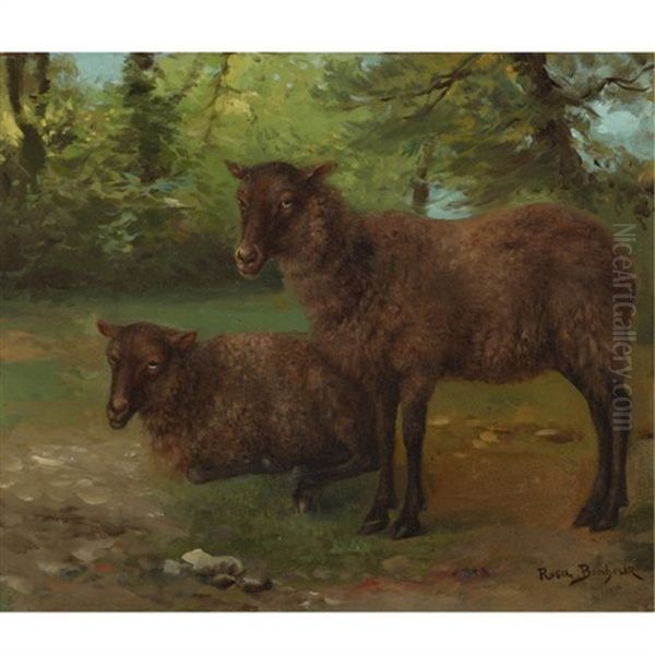 Pair Of Black Sheep by Rosa Bonheur