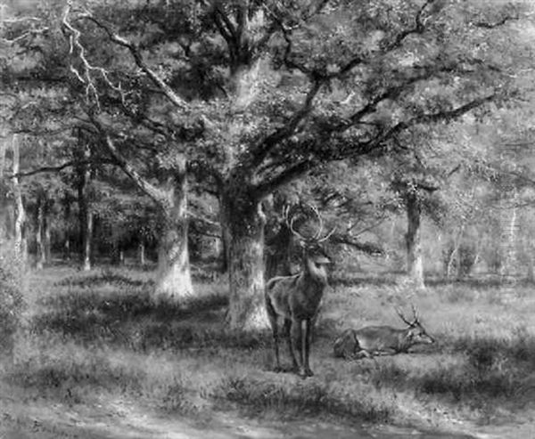 Deer On The Edge Of A Wood by Rosa Bonheur