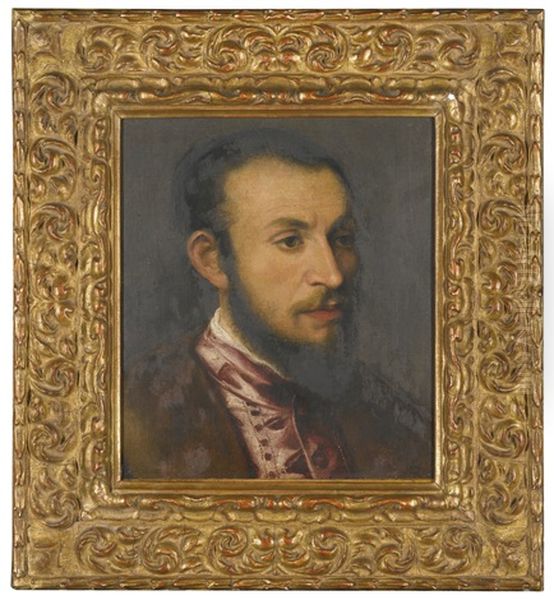 Portrait Of A Bearded Man, Head And Shoulders by Paris Bordone