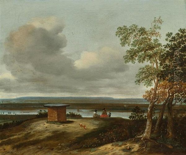 Blick Auf Den Rhein Vom Tafelberg Bei Rhenen by Anthonie Van Borssom