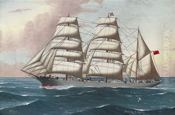 The Three-masted Steel Barque Penrhyn Castle Under Full Canvas by Reginald Arthur Borstel