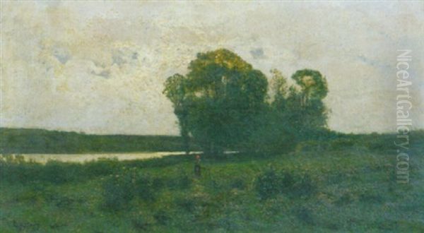 Paesaggio Fluviale Con Figure by Giacinto Corsi di Bosnasco