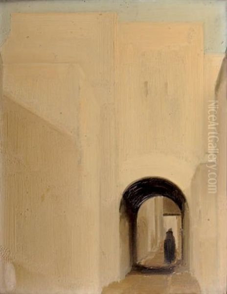 Rabat, Rue Hammam El Alou (preparatory Drawing) by Bernard Boutet De Monvel